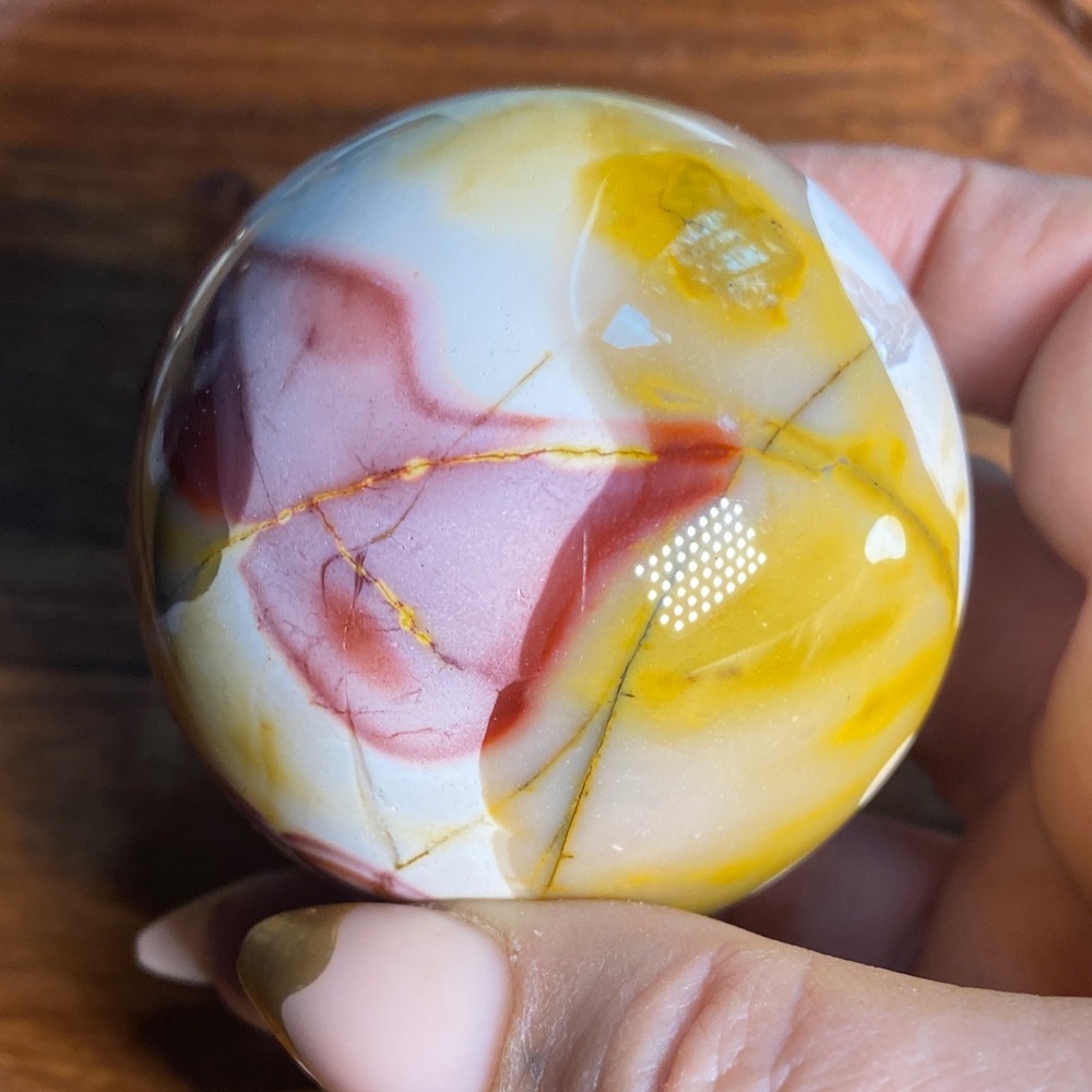 Mookite Jasper Stone Sphere Art Piece - Picture 4 of 4